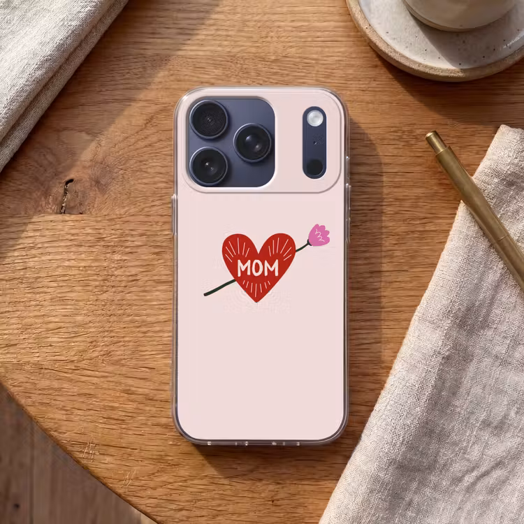 Hart - Rood - Bloem - Moeder Telefoonhoesje iPhone 17 Pro klein -sfeer1