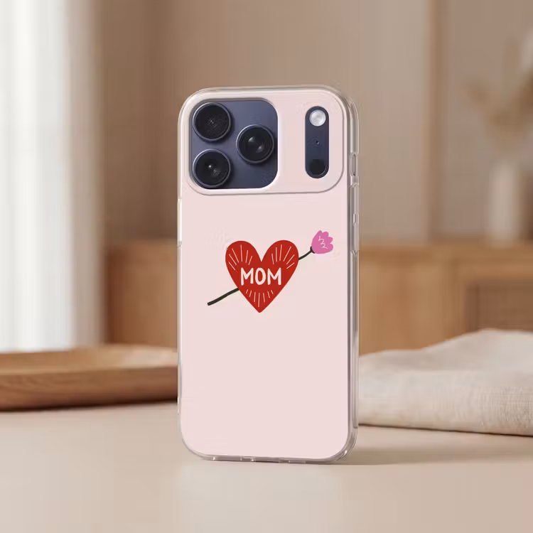 Hart - Rood - Bloem - Moeder Telefoonhoesje iPhone 17 Pro klein -sfeer2