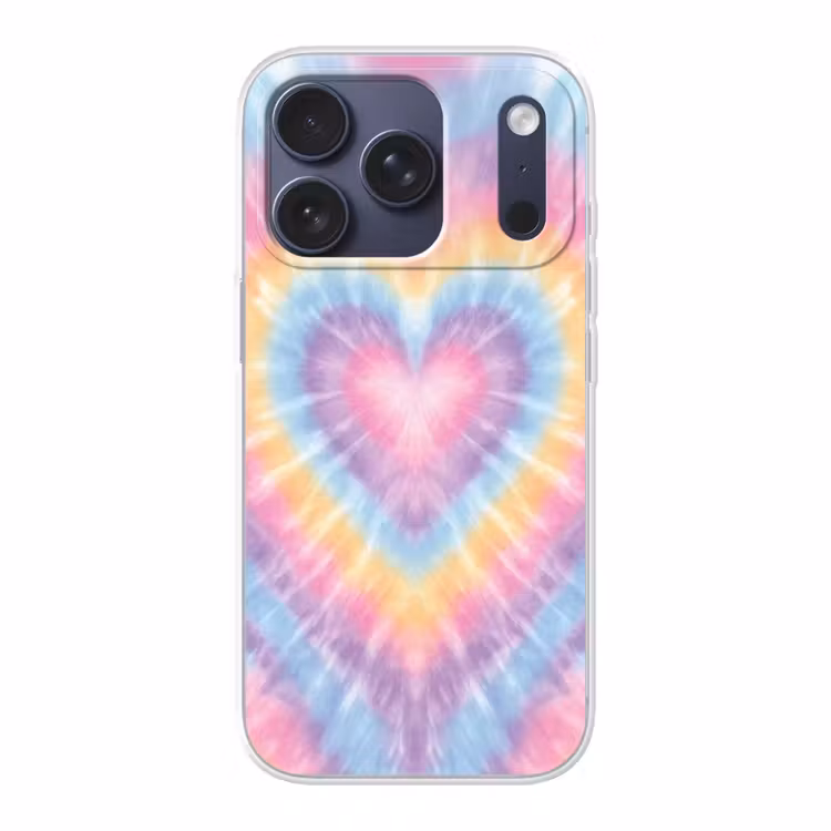 Hartvorm - Pastelkleuren - Tie Dye Telefoonhoesje iPhone 17 Pro klein -3d