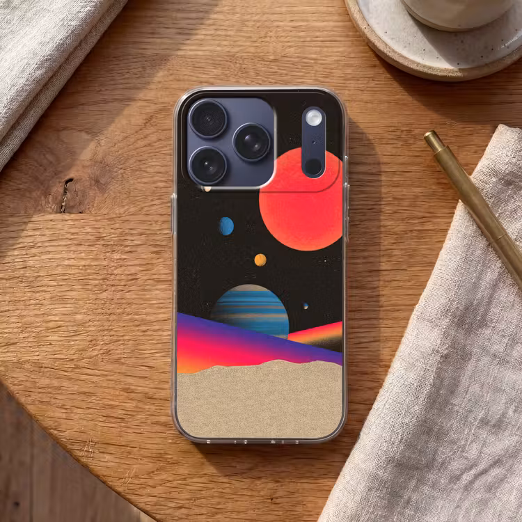 Hemel - Planeten - Felgekleurd Telefoonhoesje iPhone 17 Pro klein -sfeer1