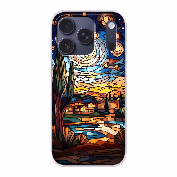 Hemel - Sterren - Mozaïek - Huizen Telefoonhoesje iPhone 17 Pro klein -3d
