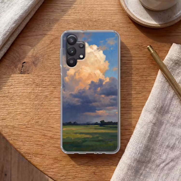 Lucht - Wolken - Landschap - Modern - Oranje Telefoonhoesje Samsung Galaxy A32 5G klein -sfeer1