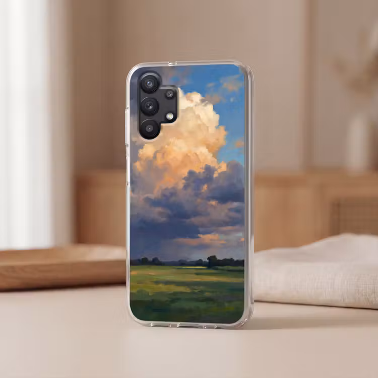 Lucht - Wolken - Landschap - Modern - Oranje Telefoonhoesje Samsung Galaxy A32 5G klein -sfeer2