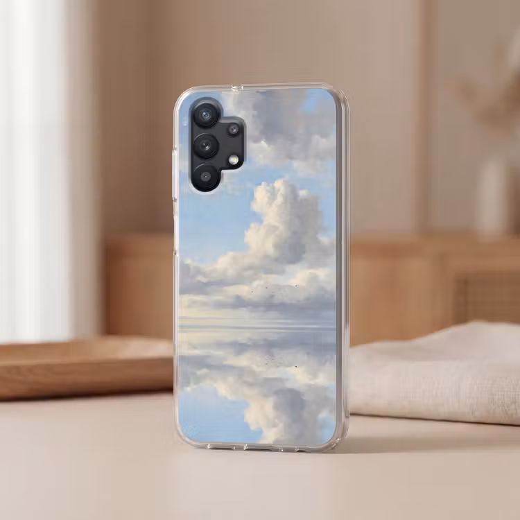 Lucht - Wolken - Natuur - Klassiek - Blauw Telefoonhoesje Samsung Galaxy A32 5G klein -sfeer2