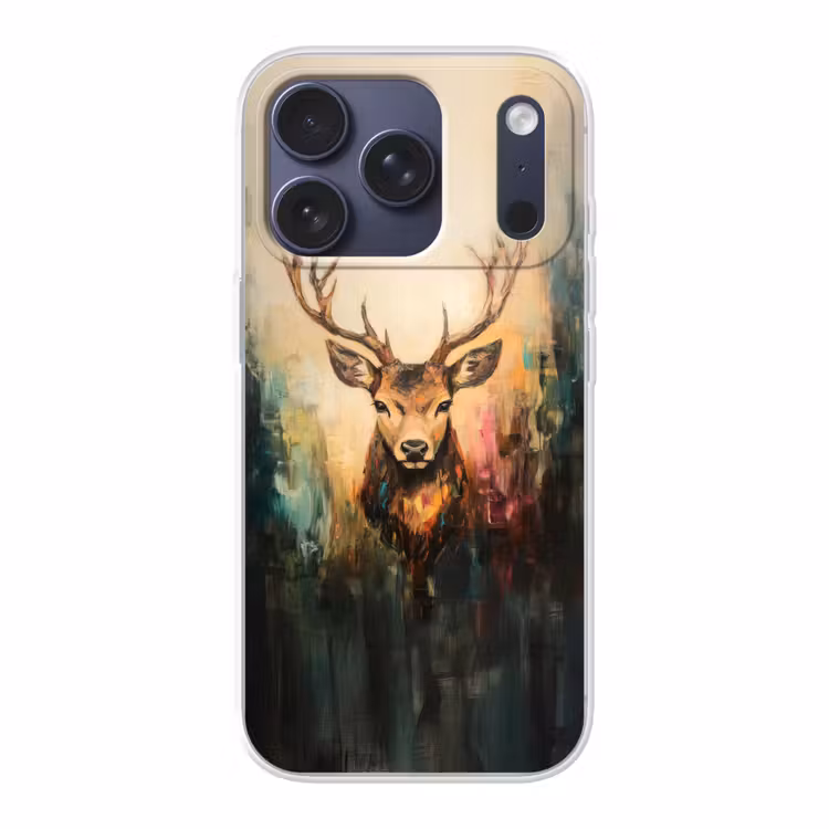 Hert - Geverfd - Gewei - Bruin Telefoonhoesje iPhone 17 Pro klein -3d