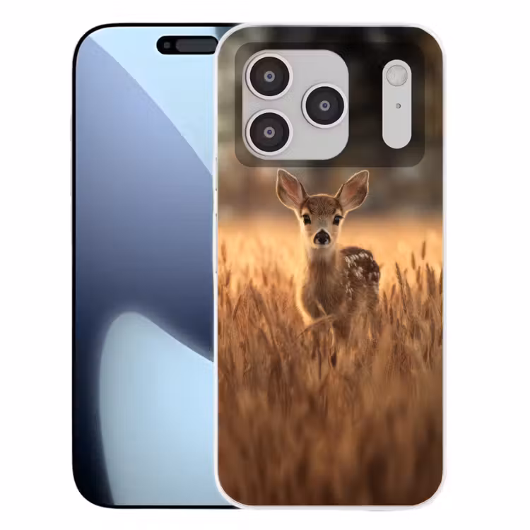 Hert - Graanveld - Bruin Telefoonhoesje iPhone 17 Pro klein -3d