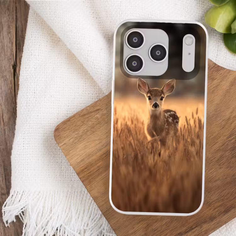 Hert - Graanveld - Bruin Telefoonhoesje iPhone 17 Pro klein -sfeer1