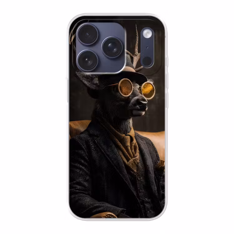 Hert - Zonnebril - Zwart - Pak Telefoonhoesje iPhone 17 Pro klein -3d