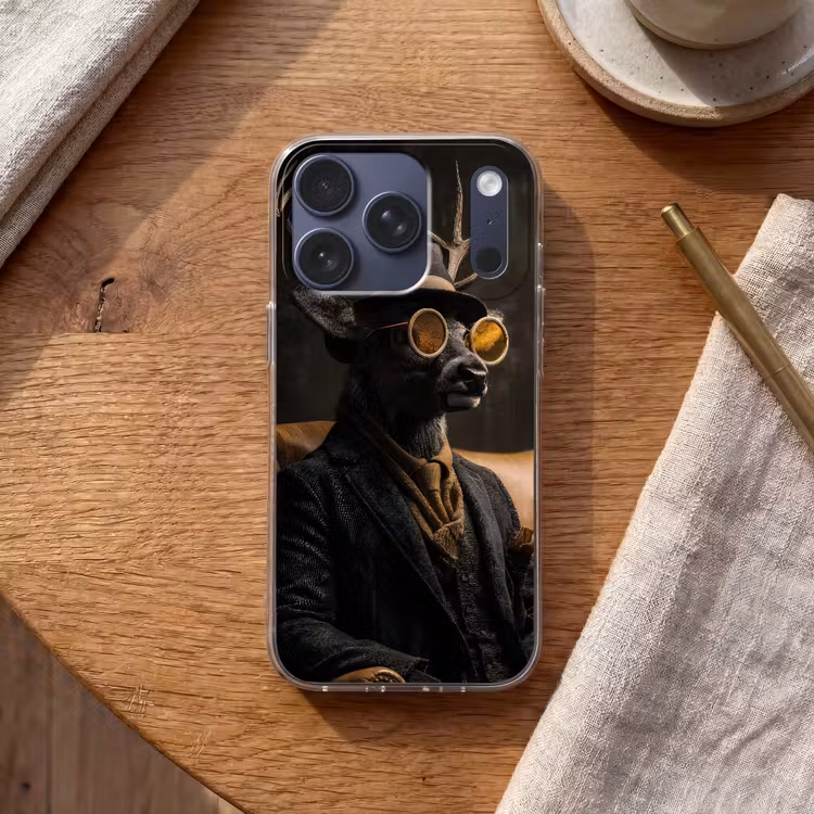 Hert - Zonnebril - Zwart - Pak Telefoonhoesje iPhone 17 Pro klein -sfeer1