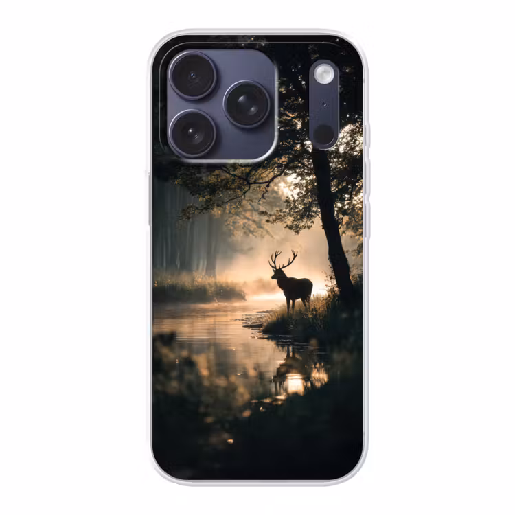 Hert - Bosbeek - Mystiek Telefoonhoesje iPhone 17 Pro klein -3d