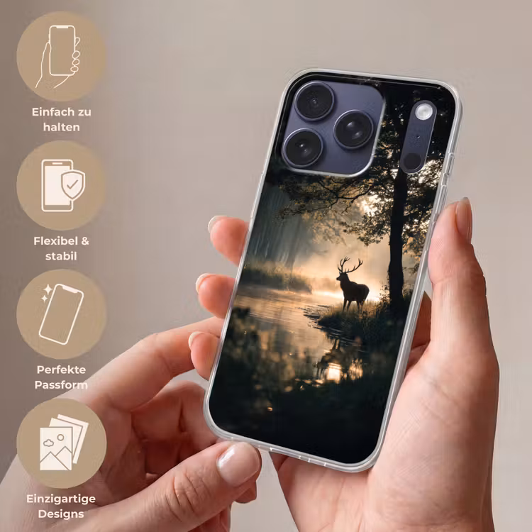 Hert - Bosbeek - Mystiek Telefoonhoesje iPhone 17 Pro klein -sfeer3_DE