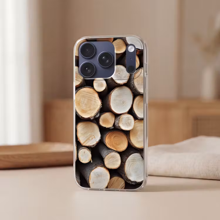 Hout - Boomstammen - Textuur Telefoonhoesje iPhone 17 Pro klein -sfeer2