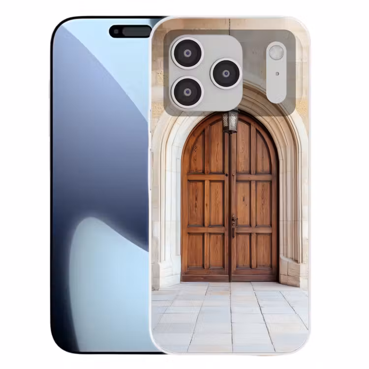 Houten - Deur - Lantaarn Telefoonhoesje iPhone 17 Pro klein -3d