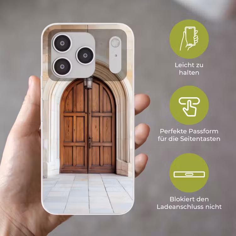 Houten - Deur - Lantaarn Telefoonhoesje iPhone 17 Pro klein -sfeer3_DE
