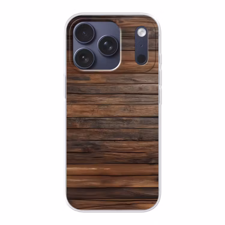 Houten plankpatroon - Warmte - Natuurlijk Telefoonhoesje iPhone 17 Pro klein -3d