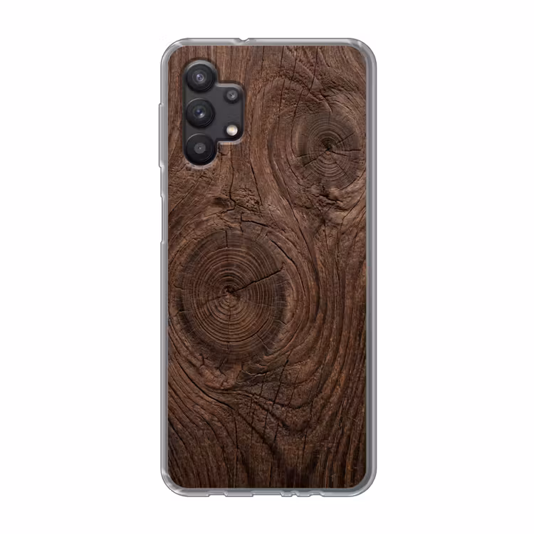 Houtnerf - Textuur - Patroon - Bruin - Rustiek Telefoonhoesje Samsung Galaxy A32 5G klein -3d