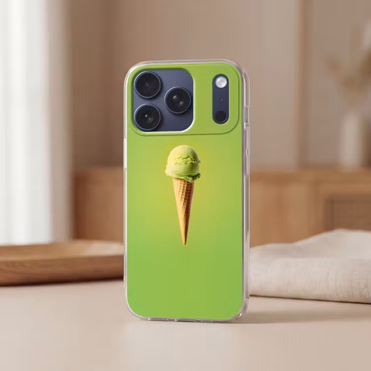 Hoorntje - Schepijs - Groen Telefoonhoesje iPhone 17 Pro klein -sfeer2