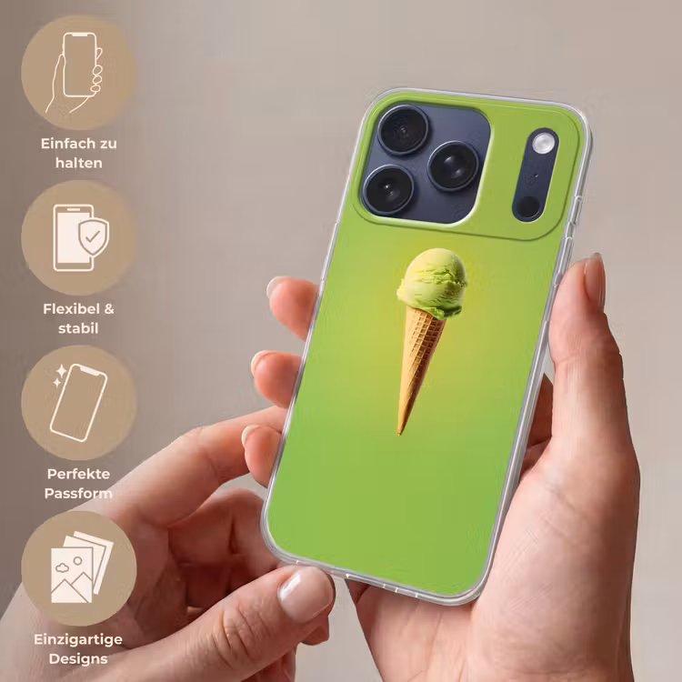 Hoorntje - Schepijs - Groen Telefoonhoesje iPhone 17 Pro klein -sfeer3_DE