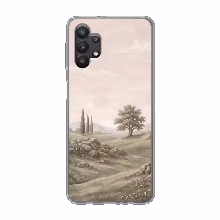 Heuvellandschap - Bomen - Natuur - Groen Telefoonhoesje Samsung Galaxy A32 5G klein -3d