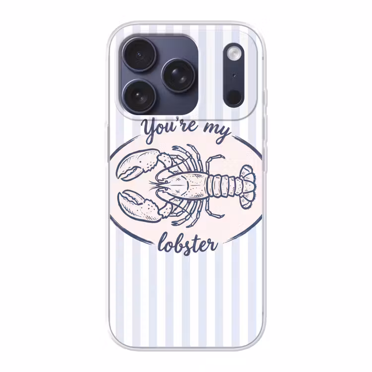 Kreeft - Illustratie - Liefde - Blauw - Decoratie Telefoonhoesje iPhone 17 Pro klein -3d