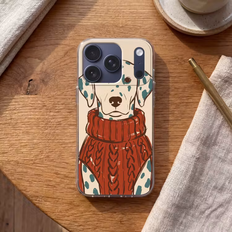 Hond - Trui - Winter - Dieren - Rood Telefoonhoesje iPhone 17 Pro klein -sfeer1