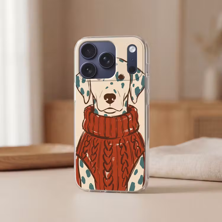 Hond - Trui - Winter - Dieren - Rood Telefoonhoesje iPhone 17 Pro klein -sfeer2