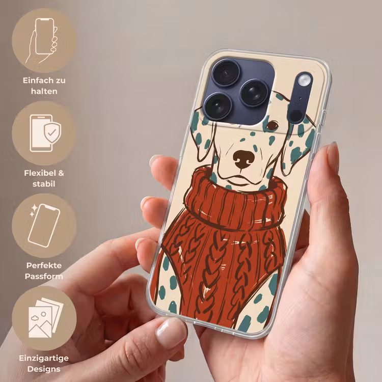 Hond - Trui - Winter - Dieren - Rood Telefoonhoesje iPhone 17 Pro klein -sfeer3_DE