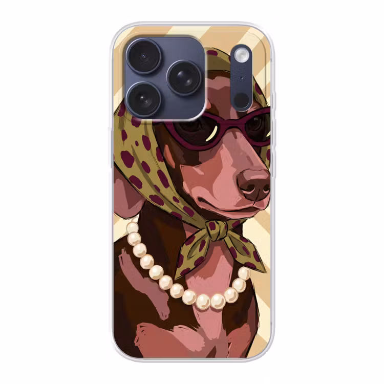 Hond - Zonnebril - Hoofddoek - Dieren - Modern Telefoonhoesje iPhone 17 Pro klein -3d