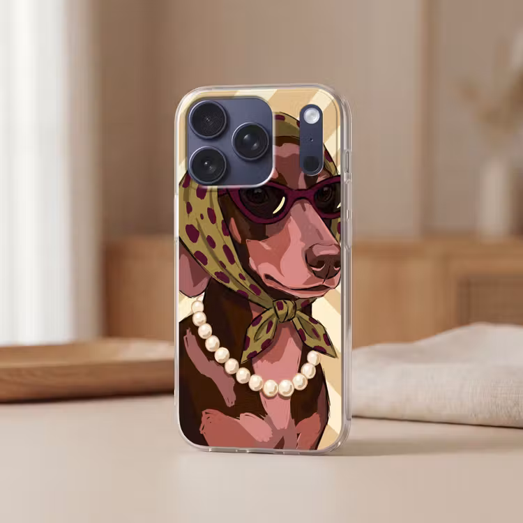 Hond - Zonnebril - Hoofddoek - Dieren - Modern Telefoonhoesje iPhone 17 Pro klein -sfeer2
