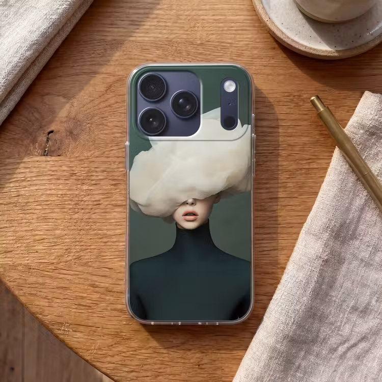 Hoed - Vrouw - Beige Telefoonhoesje iPhone 17 Pro klein -sfeer1