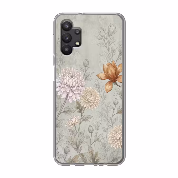 Illustratie - Bloemen - Groen Telefoonhoesje Samsung Galaxy A32 5G klein -3d