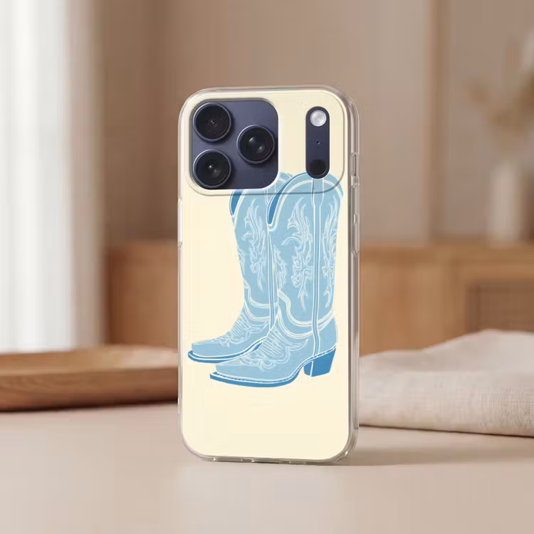 Illustratie - Cowboylaarzen - Patroon Telefoonhoesje iPhone 17 Pro klein -sfeer2
