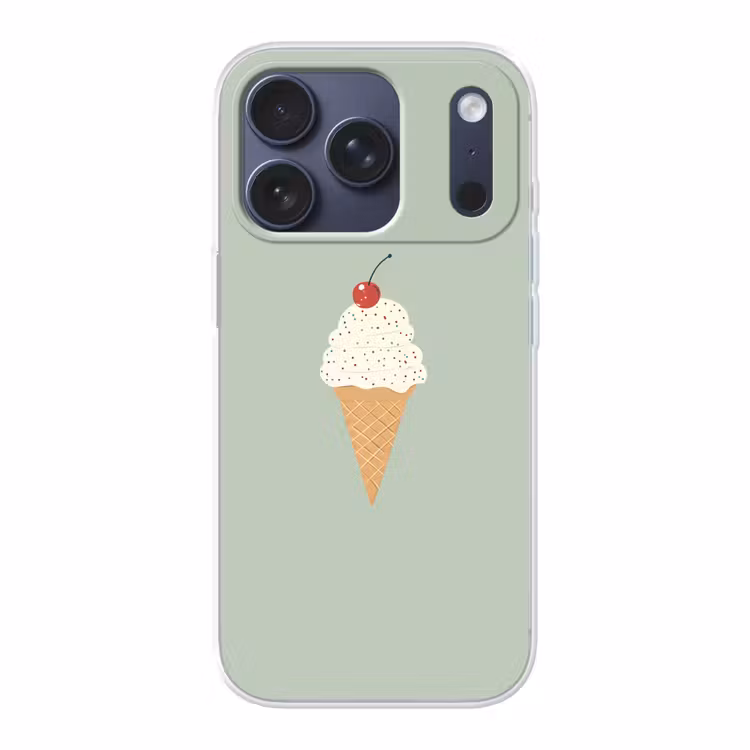 Illustratie - Ijsje - Spikkels - Kers Telefoonhoesje iPhone 17 Pro klein -3d