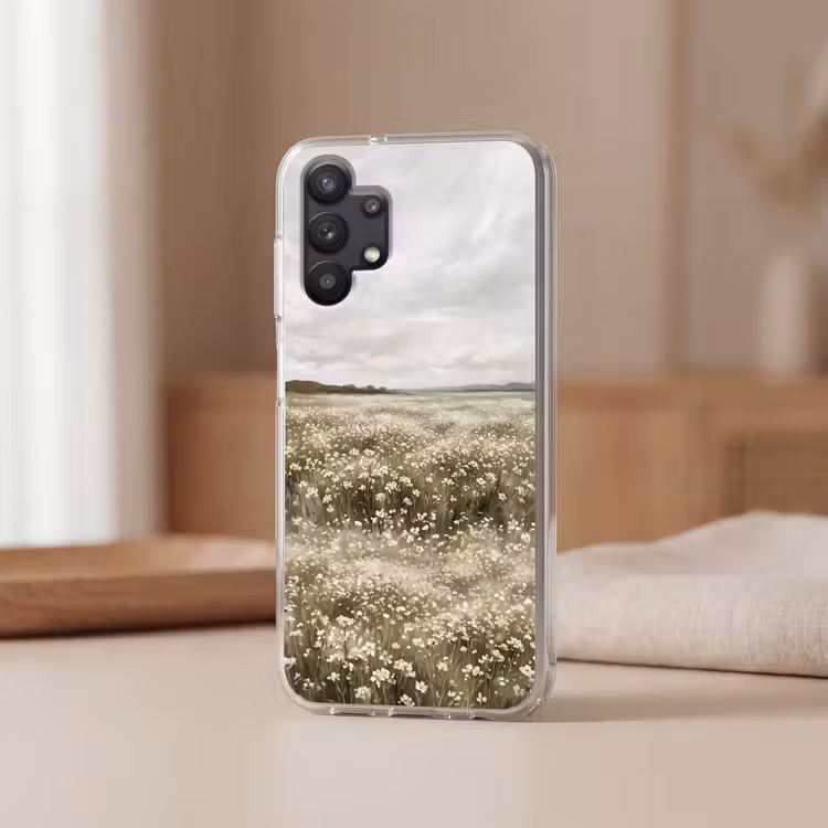 Illustratie - Landschap - Wit Telefoonhoesje Samsung Galaxy A32 5G klein -sfeer2