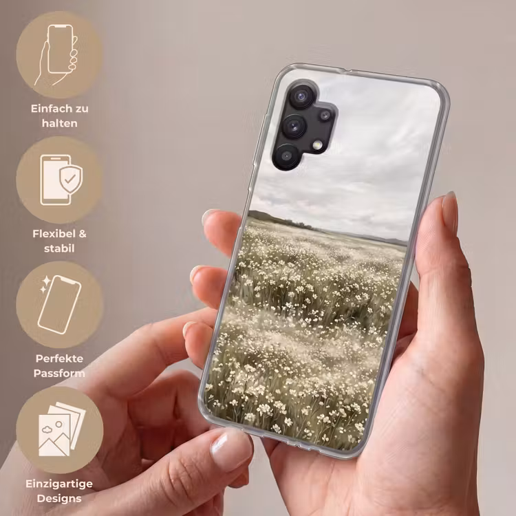 Illustratie - Landschap - Wit Telefoonhoesje Samsung Galaxy A32 5G klein -sfeer3_DE