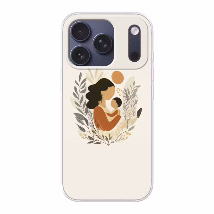Illustratie - Moeder - Kind - Liefdevol Telefoonhoesje iPhone 17 Pro klein -3d