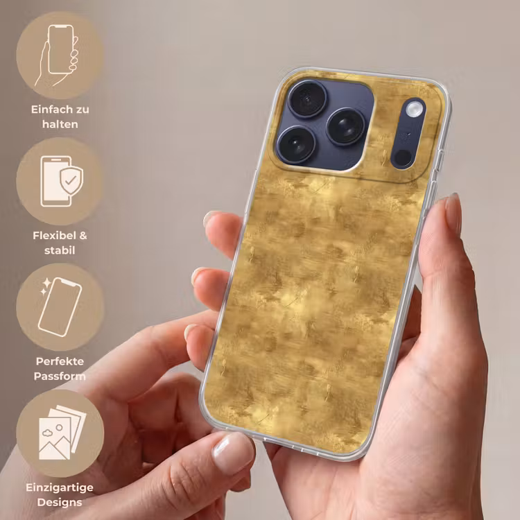 Industrieel - Textuur - Goud Telefoonhoesje iPhone 17 Pro klein 878 -sfeer3_DE