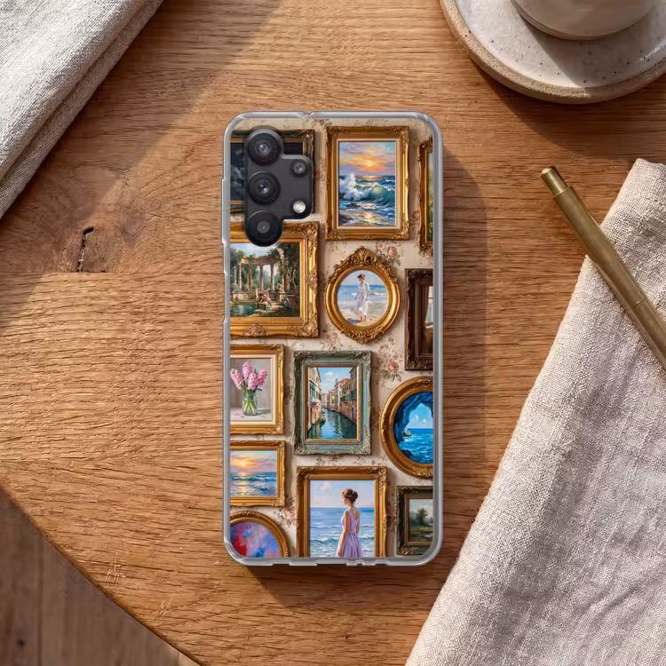 Interieur - Kunst - Collectie - Klassiek - Goud Telefoonhoesje Samsung Galaxy A32 5G klein -sfeer1