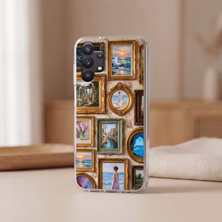 Interieur - Kunst - Collectie - Klassiek - Goud Telefoonhoesje Samsung Galaxy A32 5G klein -sfeer2