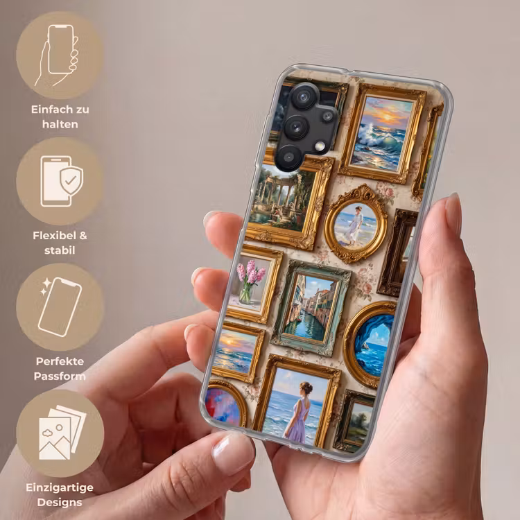 Interieur - Kunst - Collectie - Klassiek - Goud Telefoonhoesje Samsung Galaxy A32 5G klein -sfeer3_DE