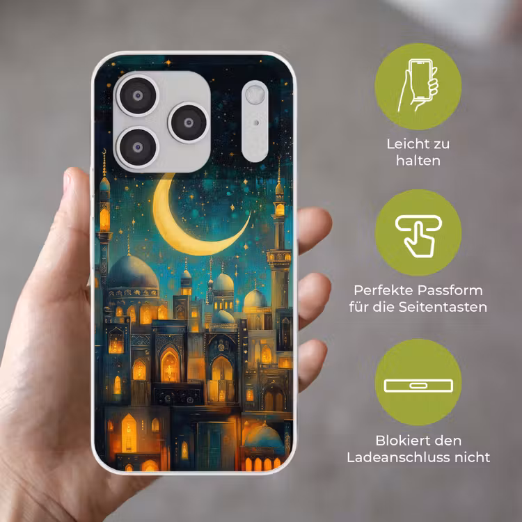 Islamitisch - Moskee - Ramadan - Islam Telefoonhoesje iPhone 17 Pro klein -sfeer3_DE