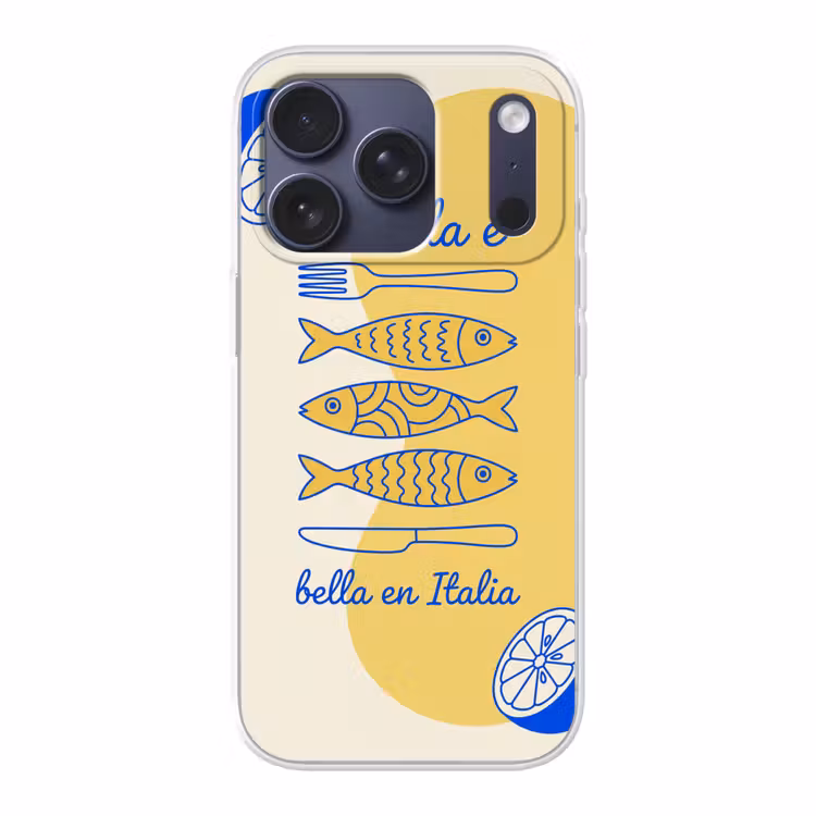 Italië - Eten - Citroen - Vis - Grafisch Telefoonhoesje iPhone 17 Pro klein -3d