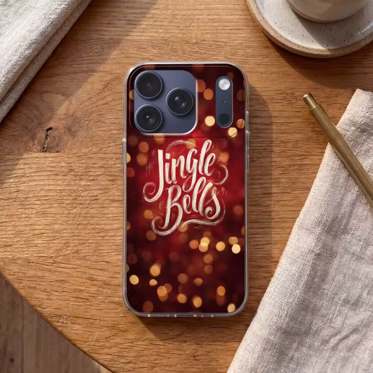Jingle - Bells - Kerst - Rood Telefoonhoesje iPhone 17 Pro klein -sfeer1