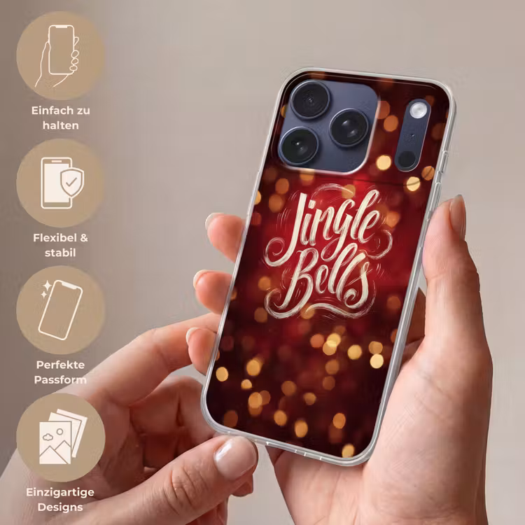 Jingle - Bells - Kerst - Rood Telefoonhoesje iPhone 17 Pro klein -sfeer3_DE