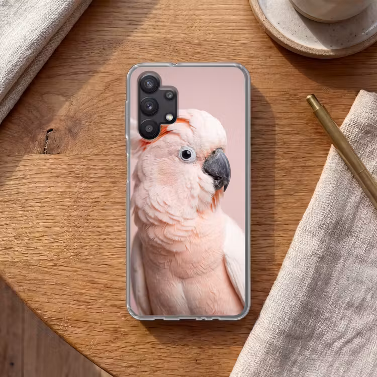 Kaketoe - Portret - Roze Telefoonhoesje Samsung Galaxy A32 5G klein -sfeer1