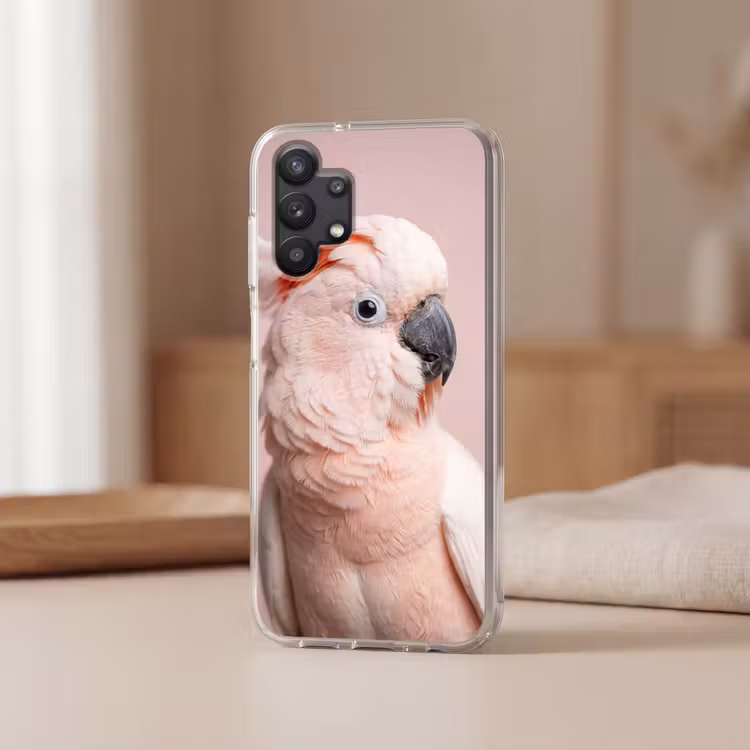 Kaketoe - Portret - Roze Telefoonhoesje Samsung Galaxy A32 5G klein -sfeer2