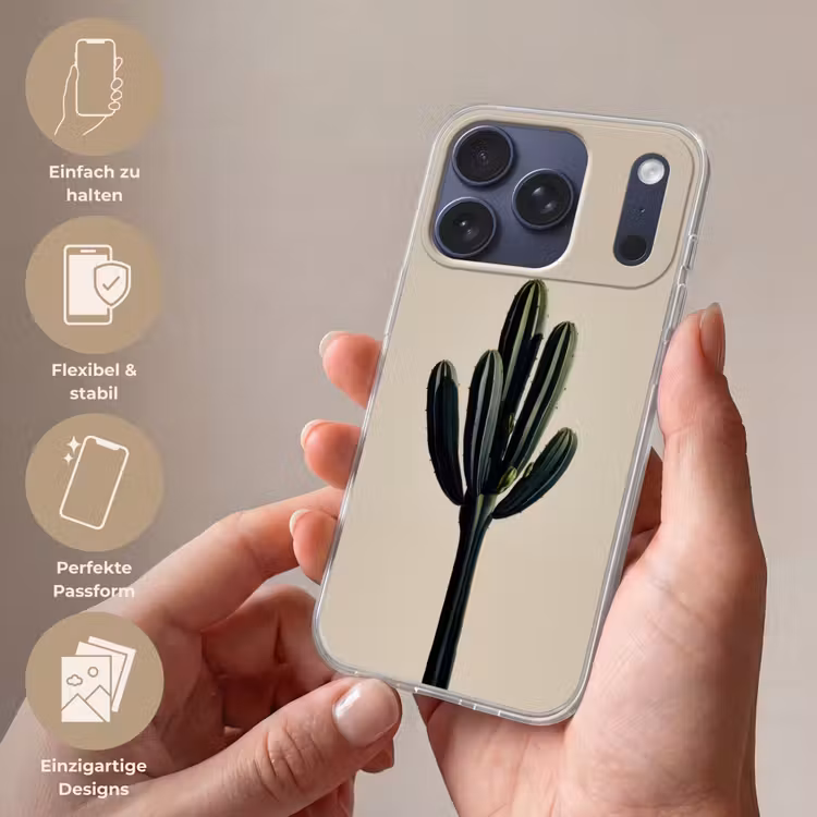 Cactus - Subtiel - Groen Telefoonhoesje iPhone 17 Pro klein -sfeer3_DE