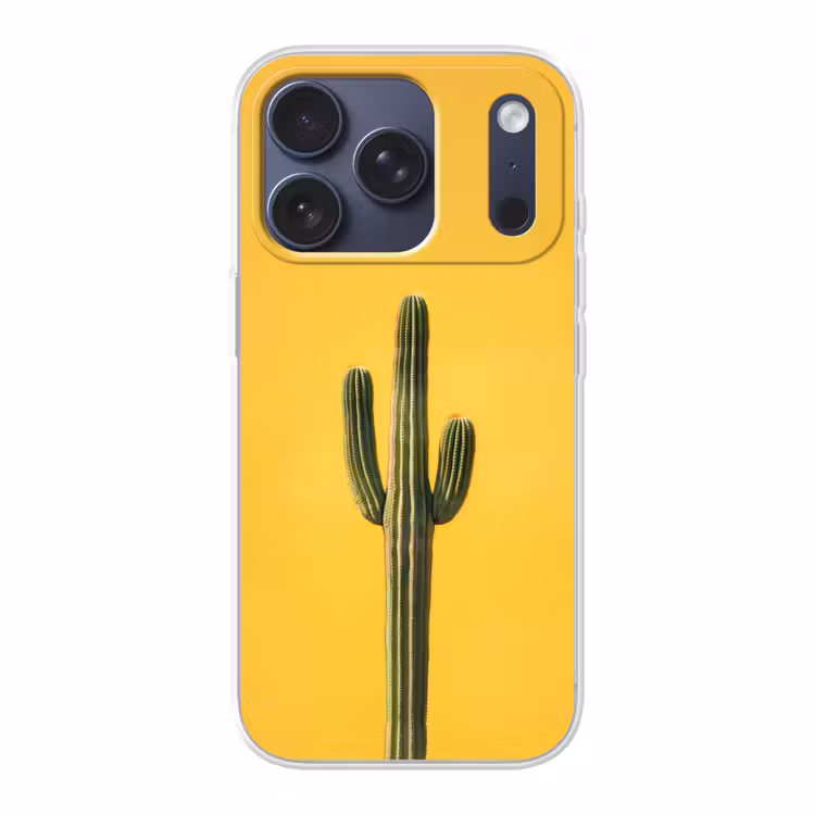 Cactus - Groen - Minimalistisch Telefoonhoesje iPhone 17 Pro klein -3d