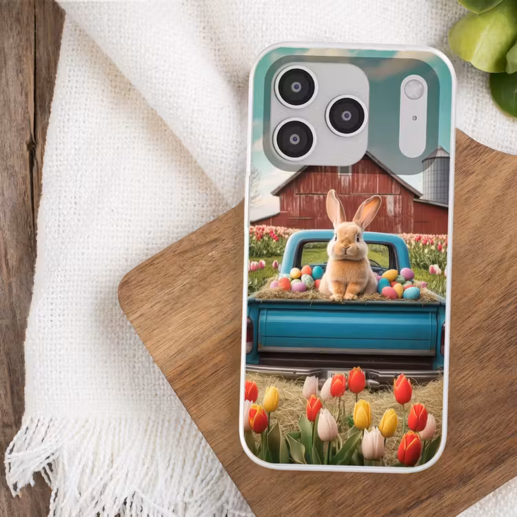 Konijn - Boerderij - Eieren Telefoonhoesje iPhone 17 Pro klein -sfeer1