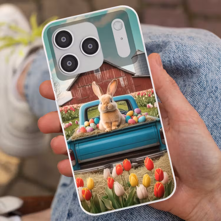 Konijn - Boerderij - Eieren Telefoonhoesje iPhone 17 Pro klein -sfeer2
